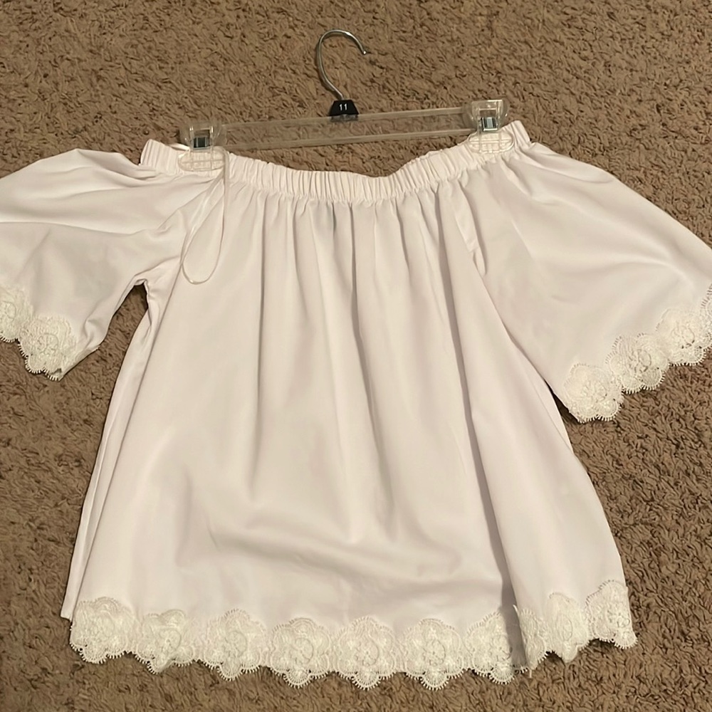White top with lace detail